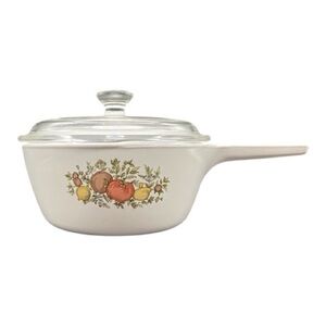 Vintage CorningWare "Spice Of Life" design 3 cup pot with Pyrex lid